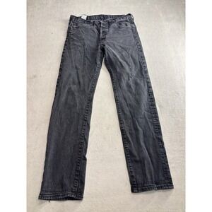 Levis 501 Jeans Black Button Fly Straight Leg Mens W32 L30